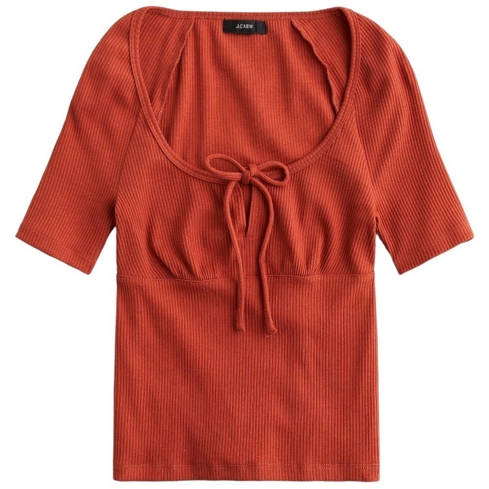 🆕 with tags J.Crew Tie-front vintage rib T-shirt Size:XXS